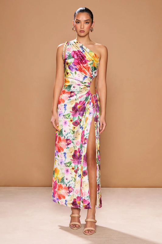 Nour Midi Dress in Floreale Watercolour