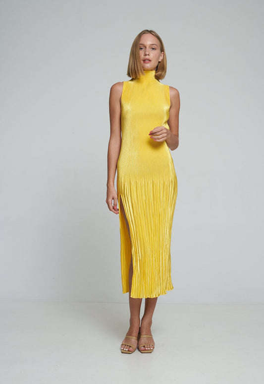 Soirée Gisele Midi Dress in Canary