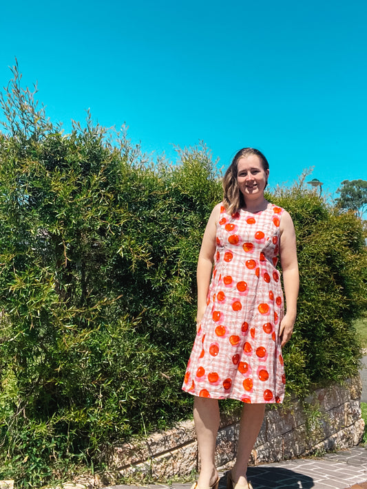 Viola Dress in Cherry Bomb